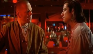 Butch Bruce Willis, Vincent Vega John Travolta - Pulp Fiction 1994 Miramax